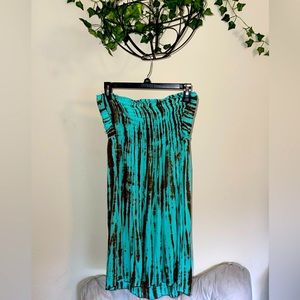 Pineapples ruffled strapless sundress